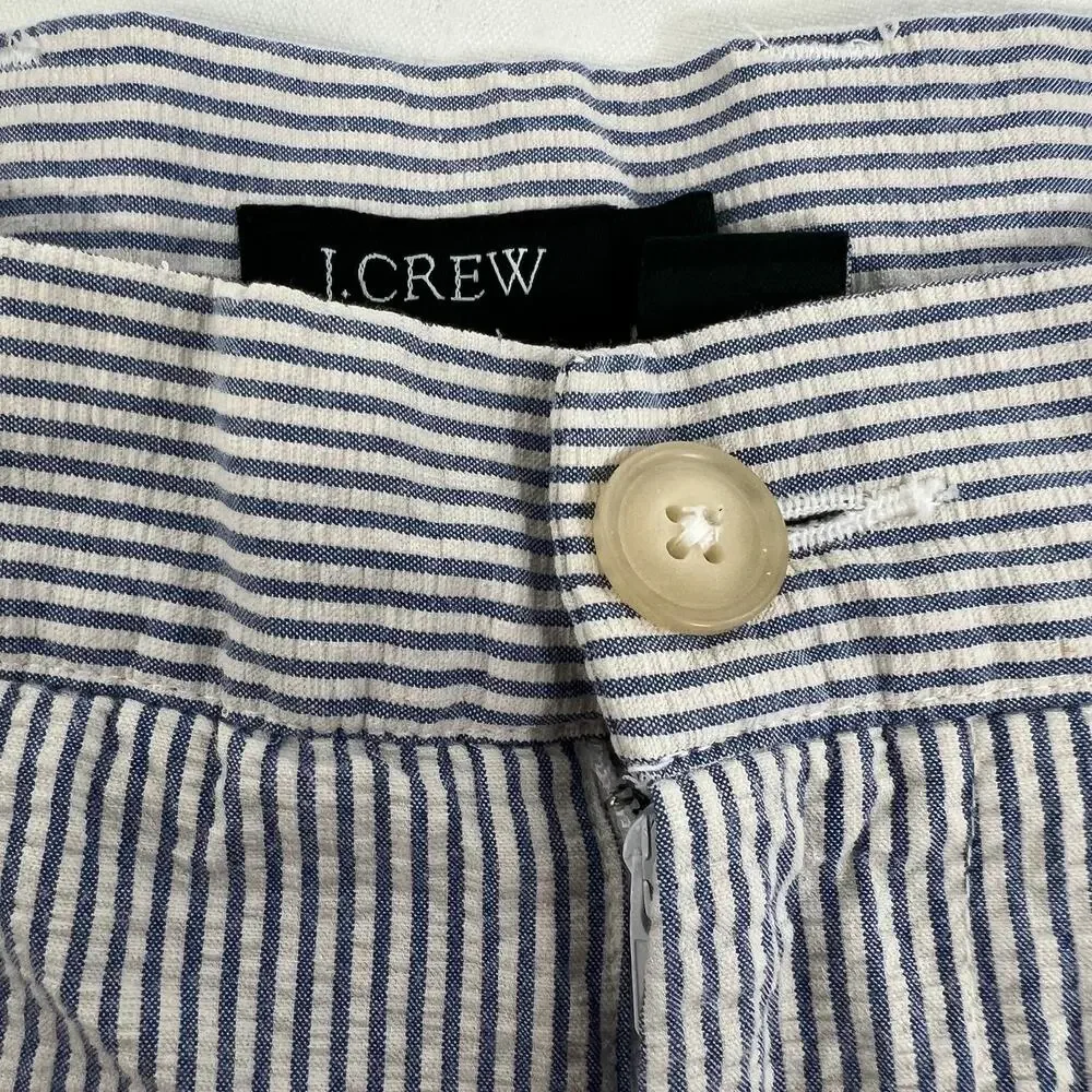 J. Crew Shorts Mens 36 Blue White Seersucker Cotton Striped Summer Classic‎